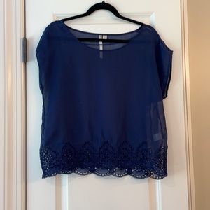 Sheer navy top